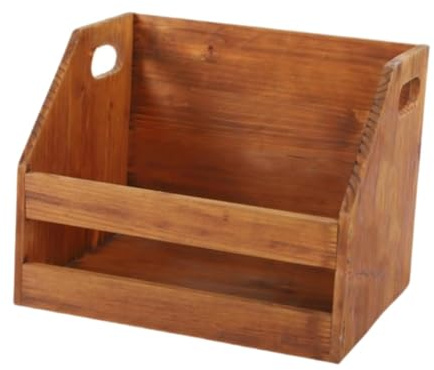 LeeQinersw Caja rústica de madera para guardar discos de vinilo, práctico soporte para CD y álbumes, multiusos para juguetes, aperitivos y revistas.