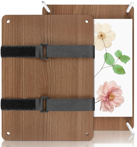 inzeyoz Kit di pressa per fiori per adulti, 6 strati 26 x 19 cm, kit di pressatura per fiori in legno con istruzioni (lingua italiana non garantita), ideale per gli amanti del fai da te e