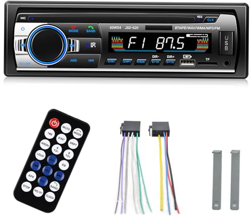 Autoradio Bluetooth,Radio Autoradio Auto,Autoradio1DIN con Porta di ricarica USB Stereo Auto Bluetooth FM con lettore MP3 Vivavoce/USB/AUX/TF per Auto
