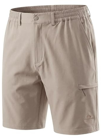 Pioneer Camp Short pour homme, fonctionnel, résistant, imperméable, avec taille élastique confortable et poche latérale zippée pour les loisirs, la nature