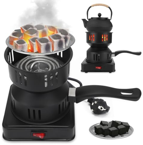 DASIAUTOEM Allume-charbon électrique, 450-600 W, charbon de bois, brûleur à charbon, accessoires pour barbecue à charbon, avec long câble et poignée, cadeau