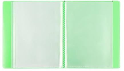 UBOHUZ A6 transparent fotoalbum, vattentätt, 4 x 6, 2 st, med 40 fickor och stor kapacitet för fotokort, klistermärken för hemmakontor för dokument, certifikat, Grönt, Taille unique, En stil