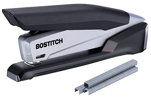 Bostitch Office InPower Desktop Eco-Friendly Stapler, One-Finger Technology, Jam-Free, Includes 210 Staples, Black (1100)