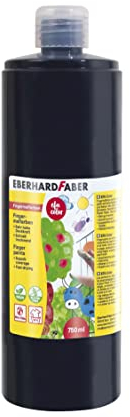 Eberhard Faber 578999 - Fingerfarbe EFA Color, schwarz, 750 ml, schnelltrocknend und auswaschbar