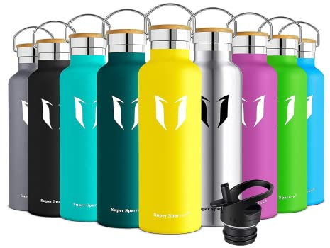 Super Sparrow Stainless Steel Water Bottle -620ml- Vacuum Insulated Metal Water Bottle - Standard Mouth Flask - BPA Free - Ideal Straw Water Bottle for Work, Gym, Travel, Sports