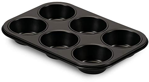 FORMEGOLOSE, Form 6 Muffins 18,5x27cm, Stahl Mit Doppelter Antihaftbeschichtung, Farbe Schwarz