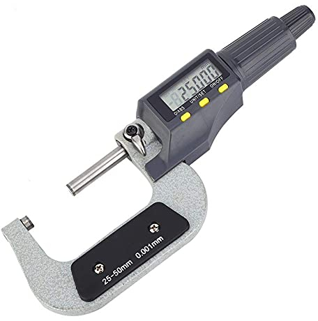 Micrómetro Digital 0.001 mm Micrómetro Exterior Calibrador Calibrador Micrómetro Electrónico Micrómetro (25-50mm)