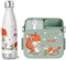 wolga-kreativ Personalisiertes Set Mepal Brotdose und Trinkflasche mit Fuchs Motiv für Jungen und Mädchen - Bento Lunchbox mit Fächern und Unterteilung als Geschenk Schule und Kindergarten