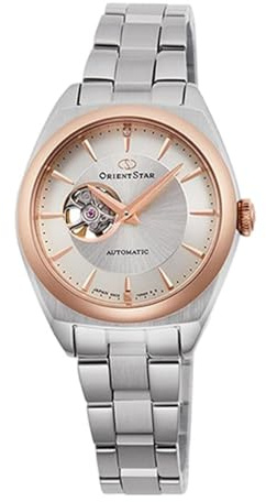 Orient Automatik Damen Armbanduhr aus Edelstahl in der Farbe Silber-rosé, Gehäuse 30 mm, wasserdichte: 5 ATM, RE-ND0101S00B