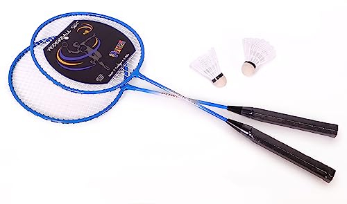 Bock op Kölle Federball Set Familie Badminton Set 2 Schläger und 2 Bälle (blau)
