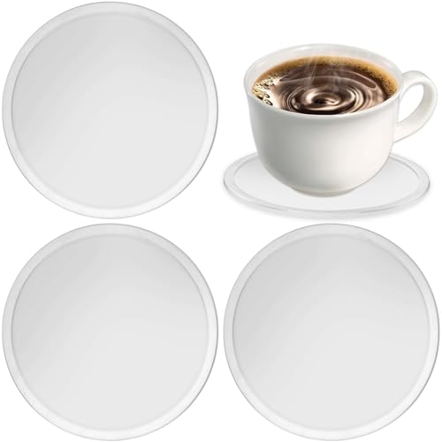 sottobicchieri in silicone bianco tondo tavolo Natale acqua birra tè bevande tazze set di sottobicchieri tappetini per bevande casa giardino bar tavolo da caffè set di 3 sottobicchieri per tazze