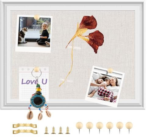 Okydoky 43 x 33 cm Holzrahmen Nagelbrett Notizbrett Deko für DIY Küche Büro Schule Zuhause (WH-3343)