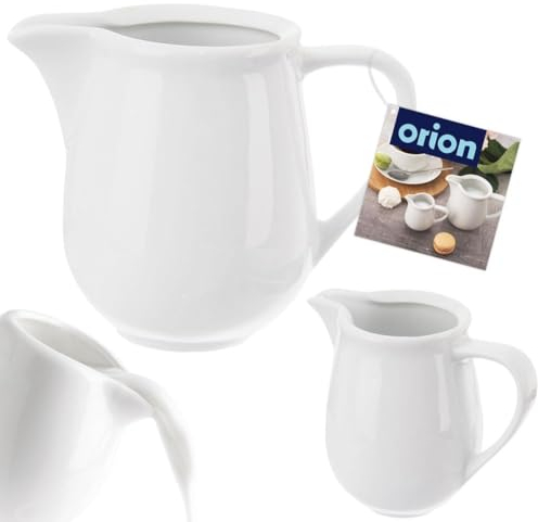 Orion group Pot à lait en porcelaine de 260 ml - Pot à lait - Pot à crème - Pot à lait en porcelaine - Petit avec poignée - Blanc