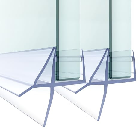 FCSOTSPS Shower Door Bottom Seal, 2 PCS 3/8 x 36 Shower Door Sweep for 3/8 Inch Glass, Frameless Glass Door Seal Strip,Stop Shower Leaks and Create a Water Barrier (10MM)