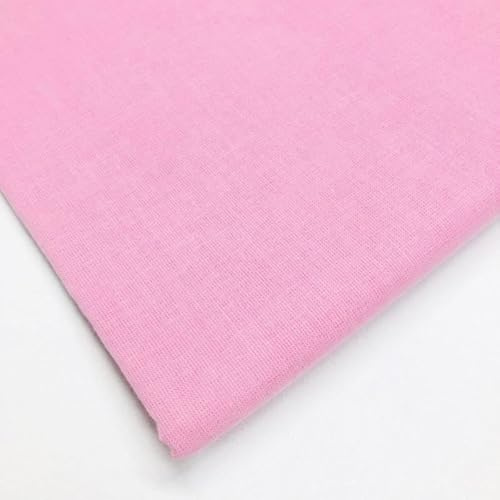 100% Cotton Plain Fabric – 60 Inch Wide 150cm Wide 150GSM Material – for Sewing, Quilting, Curtain Linings, Dressmaking, Pillowcases & Totes – 10 Colors (Pink, 5 Metre)