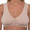 Gemm Womens's Front Fastening Mastectomy Bras with Pockets Non Wired Soft Cotton Nude