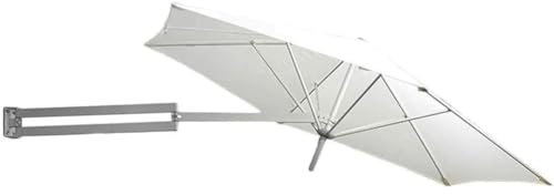 OOMRNV Ombrellone da Esterno, da Parete, con Struttura più Robusta E 8 Stecche, Ombrellone da Giardino con Inclinazione in Alluminio.,White-8.2ft/2.5M