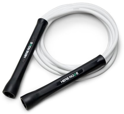 Hererope PVC hopprep 6 mm rephopp för män och kvinnor fitness, hastighet, tricks, kardiotträning, 3,1 m låda hopprep med okrossbara handtag och knutfritt rep