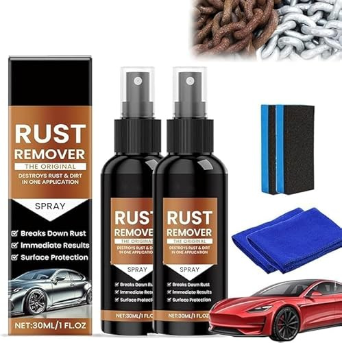 Spray Antirouille,Convertisseur De Rouille,Anti-Rayures pour Voitures,Antirouille Dissolvant de Rouille pour Métaux,Rust Remover Spray,Dissolvant de Puissant pour Métal,Outils,Voitures (2)