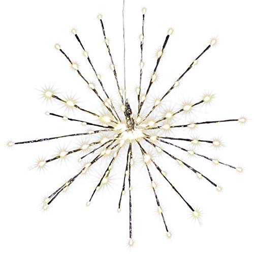 Nipach GmbH Meteor Stern 120 LED Leuchtfarbe warm weiß Ø 60 cm für Innen und Außen mit Trafo Timer Weihnachtsstern zum Aufhängen Weihnachtsdeko Xmas