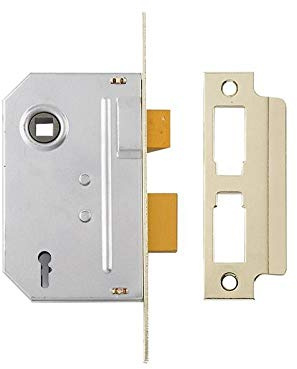 Yale Locks PM320PB25 3 Lever Mortice Sash Lock 67mm 2.5-inch - Polished Brass Finish