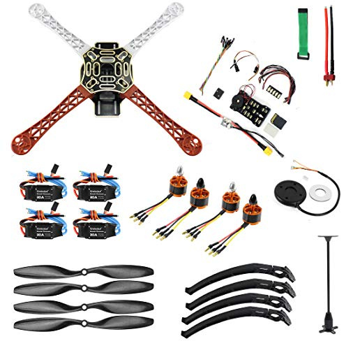 QWinOut DIY FPV Drone Quadcopter 4-axle Aircraft Kit: F450 Frame + PXI PX4 Flight Control + 920KV Motor + GPS + 1043 Propes + 30A ESC