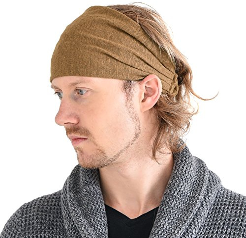 CHARM Sommar linne bandana pannband – kvinnor hårband brett elastiskt huvudband män band