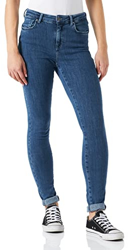 Only NOS Femme Onlpower Mid Push Up SK Jea Rea3223 Noos Jean Skinny Not Applicable, Bleu (Dark Blue Denim Dark Blue Denim), 34 /L34 (Taille Fabricant: X-Small)