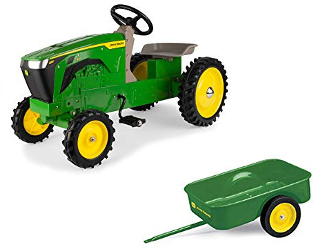 John Deere 8R 410 Pedal Tractor w/Steel Trailer - LP73968A