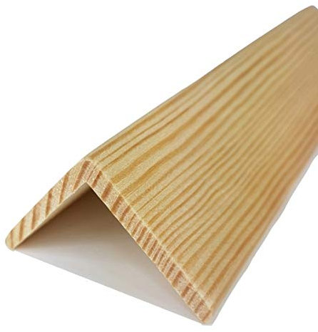 1 MTR Corner Pine Moulding End Cap Wood Trim Timber Edging Beading TMW Profiles (Pine Wood, 60x60 mm)