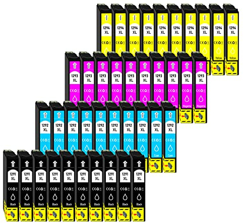 40 Druckerpatronen Kompatibel/Ersatz für Epson T1291 T1292 T1293 T1294 Stylus SX230 Stylus SX235w Stylus SX420 Stylus SX425w SX435w SX445w SX620fw WF 3520 WF 3530 WF 3540 BX305f BX305fw BX320fw