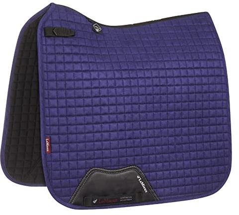 LeMieux Dressage Suede Square Saddle Pad - Saddle Pads for Horses - Equestrian Riding Equipment and Accessories (Ink Blue - Large)