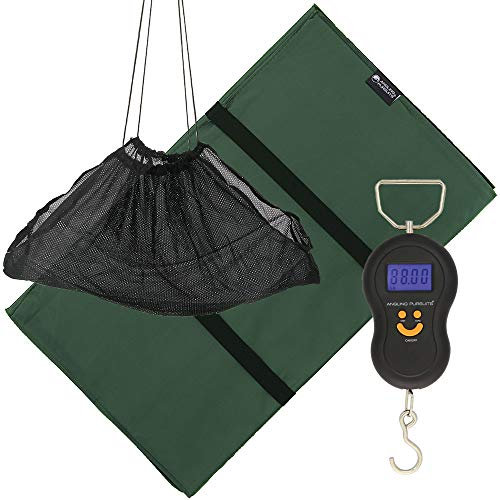 Carp Fishing Care Unhooking Mat Set With Weighing Sling And Black LCD Digital Scale