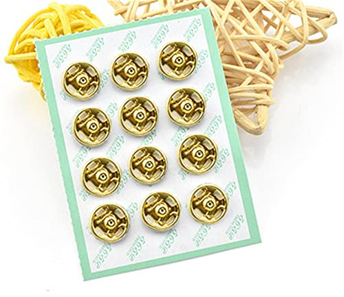 Mini Button Buckle Invisible Metal Snap Buttons Fasteners Press Studs Buttons for Sewing Clothing(Golden,10mm)