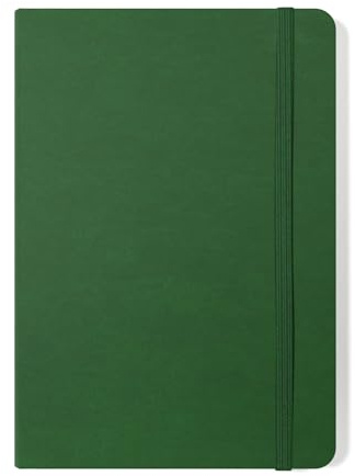 Silvine A5 Executive Hardback Notebook / Journal Green. 160 Lined Pages of 90gsm Premium Ivory Paper (197BRG)