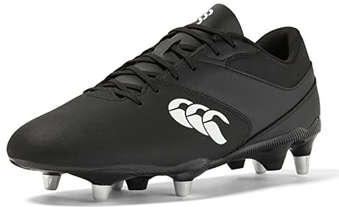 Canterbury Adulto Unisex Scarponi da rugby Phoenix Raze Soft Ground | Resistenti | Leggeri | Resistenti all'abrasione Scarponi da rugby per terreni morbidi Black/White 13