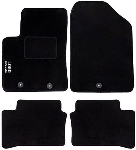 Auto Accessori Lupex | Juego de 4 Alfombrillas de Coche compatibles con i10 II (2014-2019) con 3 Clips de fijación | Alfombras moldeadas de moqueta con Bordado en el Lado del Conductor