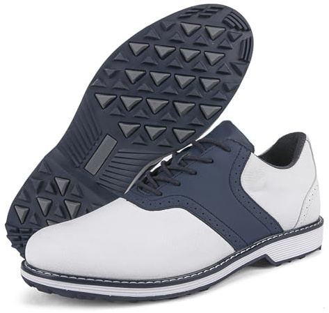Zapatos De Golf para Hombre, Botas De Golf De Cuero Sin Clavos, Zapatillas De Deporte De Entrenamiento De Golf Informales Antideslizantes, Transpirables Y Clásicas
