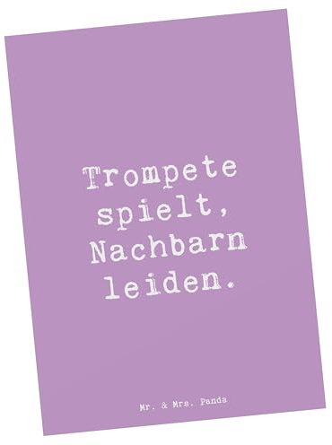 Mr. & Mrs. Panda Postkarte Spruch Trompete Freude - Geschenk, Humor, Design, Feier, Blechbläser, humorvoller n, leidenschaftlich, Geschichte der, Musik Sprüche, Profimusiker, Musikzimmer, Instrumente