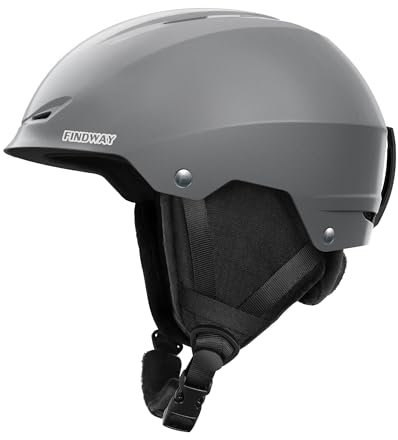 Findway Skihelm für Herren Damen,Unisex Schneesporthelm für Skifahren/Snowboard mit Belüftungssystem,Snowboardhelm für Erwachsener & Jugend,Titangrau