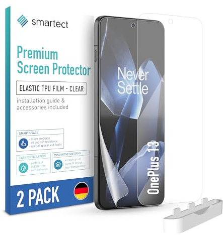 smartect TPU Skärmskydd 2 Stycken för OnePlus 13 | Screen Protector Anti-Repor, Skyddsfilm Ultra-transparent, Bubbelfri, Anti-Fingeravtryck, Skalvänlig