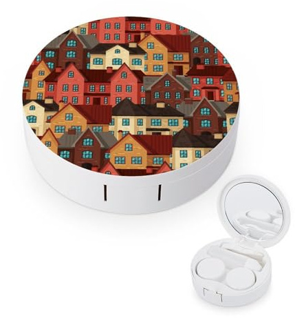 fkgvwo Contact Lens Case Town Contact Lens Box Travel Kit Portable for Travel & Home