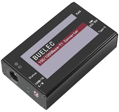 100/1000Base-T1-TX-HMDT Convertisseur de média Ethernet automobile - Adaptateur 100/1000BASE-T1 vers TX, Marvell 88Q2112 & Realtek RTL8211FI Phy, connecteur H-MDT, alimentation type C/DC