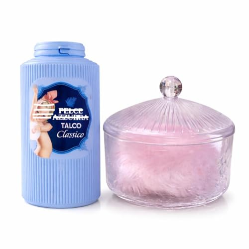 Talco in Polvere Profumato Classico in Barattolo Assorbente, Rinfrescante, Lenitivo per Adulti, Bambini e Bagnetto Neonato 500gr con Porta Talco in Omaggio
