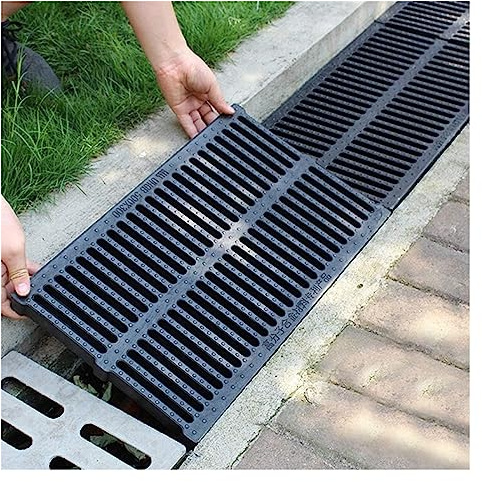 Filtro di scarico resistente, griglia in plastica in resina per drenaggio dei canali e gestione dell'acqua piovana, ideale per uso in garage