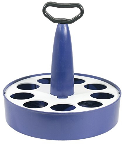 Glasträger aus blauem Kunststoff mit stabilem Tragegriff, zerlegbar/für Glas max. Ø 64 mm oder für Kölsch-Gläser max. Ø 55 mm | ERK (A1 - Ø Glas max. 64 mm)