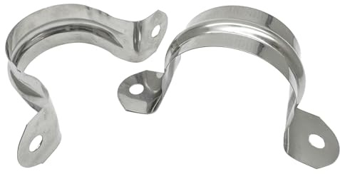 1.5inch Two Hole Strap U Bracket Stainless Steel Tube Strap Tension Clip Assortment Kit Heavy Duty Rigid Pipe Strap Clamp For The Inner Diameter of Water Pipe is 1.5inch 20Pcs(50mm)