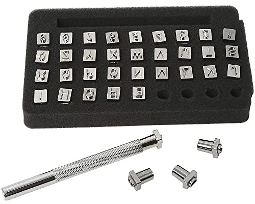 CENPEK 37 st professionellt l?der st?mplingsverktygsset nummer och alfabet st?mpel l?derverktyg f?r l?derarbete – 6,5 mm