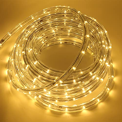 Wisada LED Lichtschlauch Außen, 2M 36LEDs/m Gelb Schlauch 220V Tube Light Indoor Leuchtstoffröhre, Outdoor Lichter Wasserdicht für Terrasse Wohnzimmer Weihnachten Partydeko