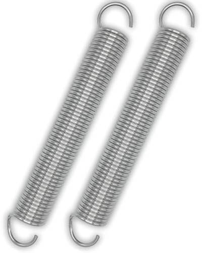 Lot de 2 ressorts de porte de garage universels - Disponible en 9 tailles différentes - Ressorts de porte de garage galvanisés en acier au manganèse - (375 x 48 x 5,3 mm / force de traction : 100 kg)